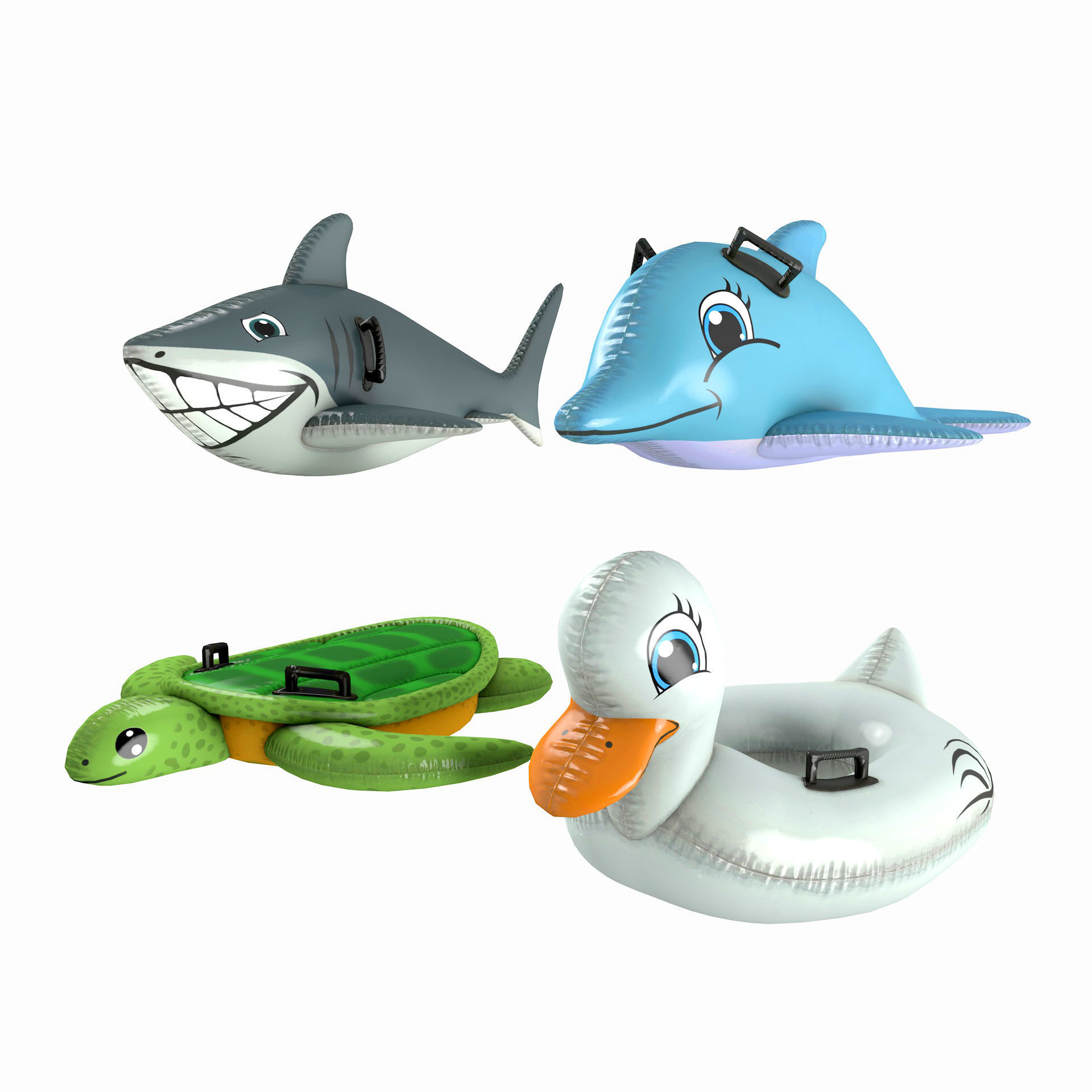 4 Inflatable Pool Toys Low-poly 3D model_2