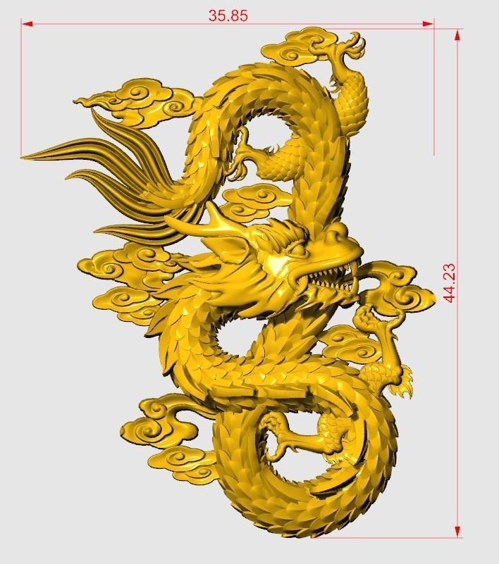 Asian china relief dragon pendants 9 3D print model_1