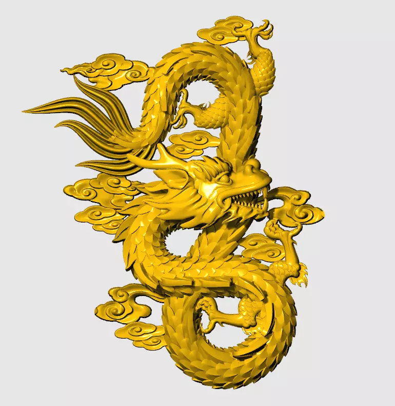 Asian china relief dragon pendants 9 3D print model_0