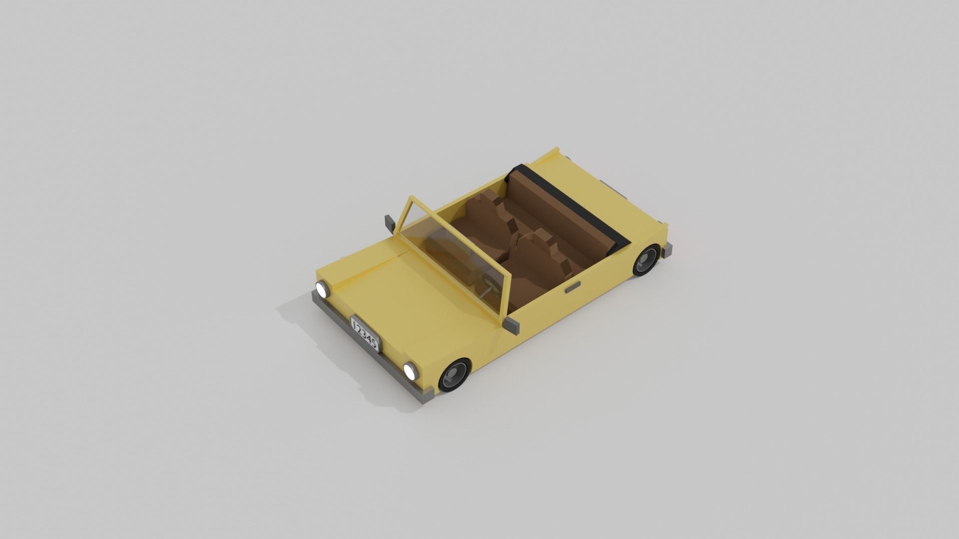 lowpoly open car Free low-poly 3D model_1
