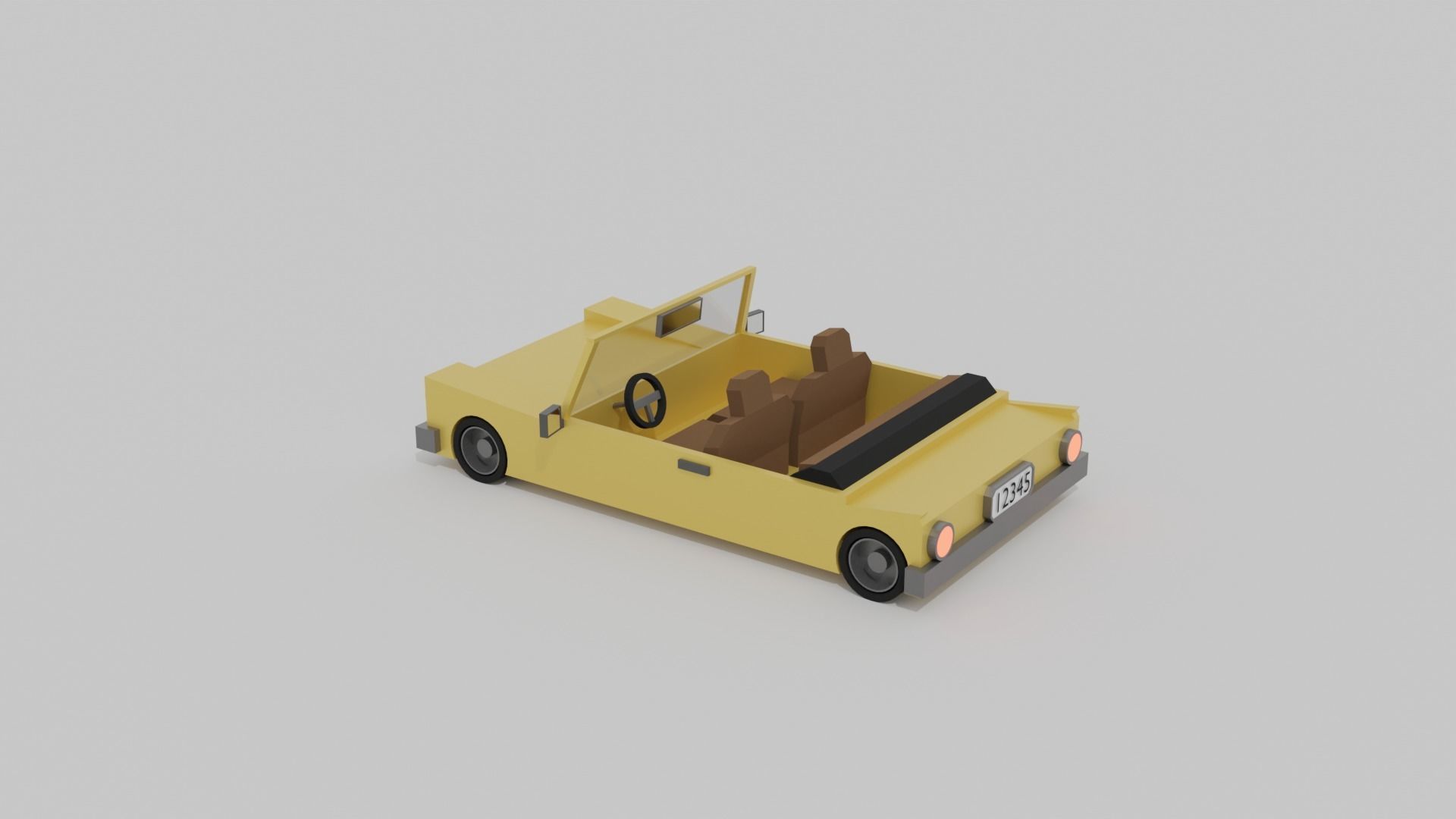 lowpoly open car Free low-poly 3D model_4