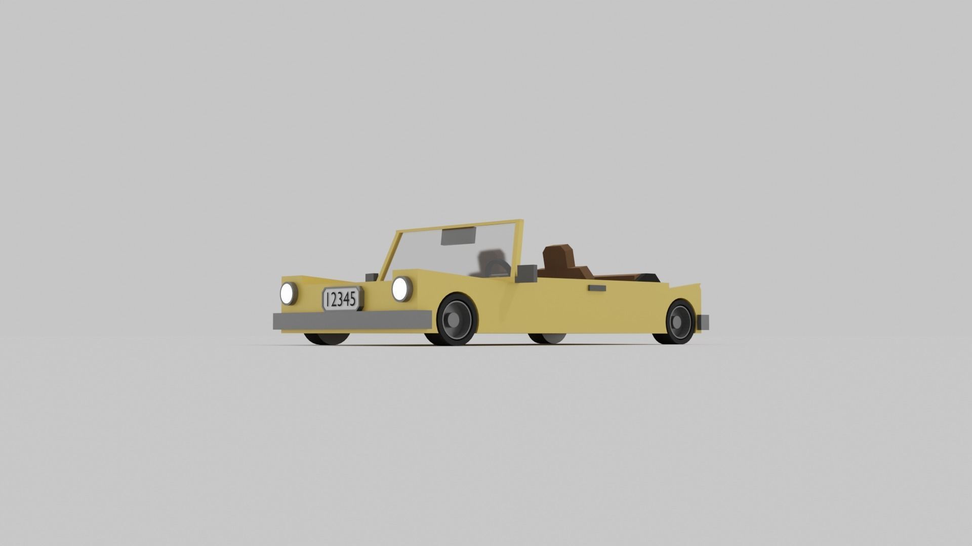 lowpoly open car Free low-poly 3D model_2