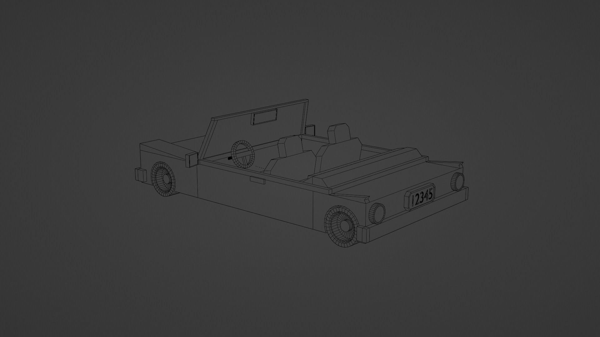 lowpoly open car Free low-poly 3D model_6