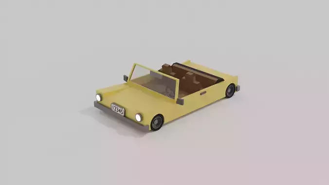 lowpoly open car Free low-poly 3D model