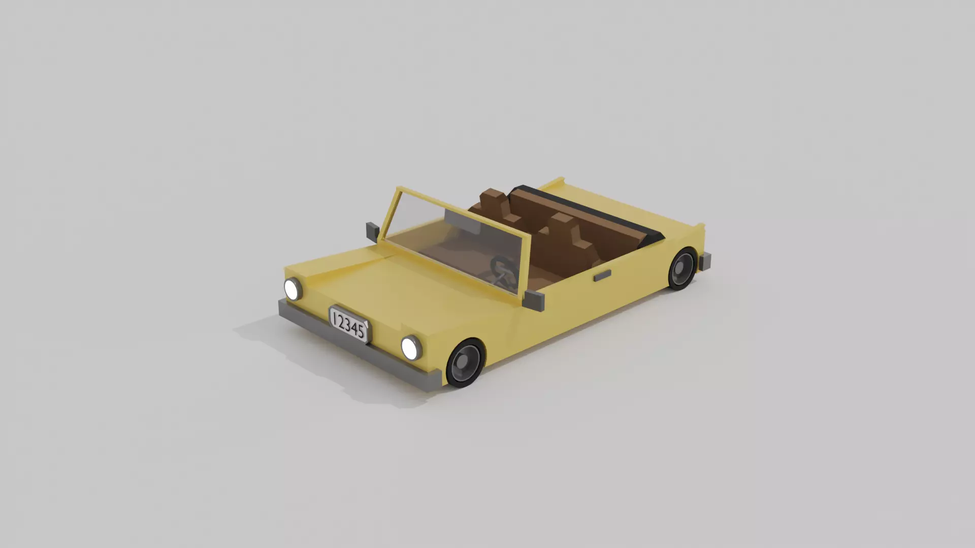 lowpoly open car Free low-poly 3D model_0