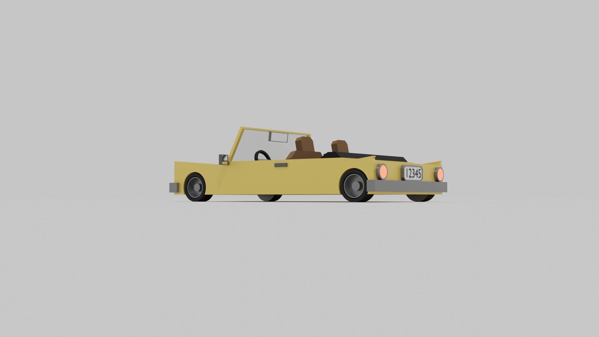 lowpoly open car Free low-poly 3D model_3