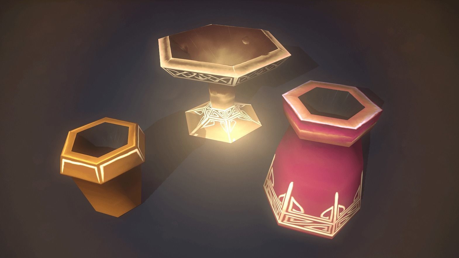 Stylized Candle Set 3D model_5
