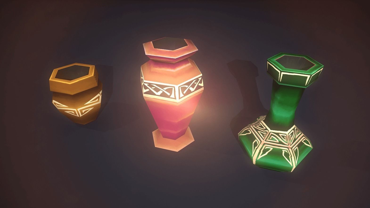 Stylized Candle Set 3D model_4