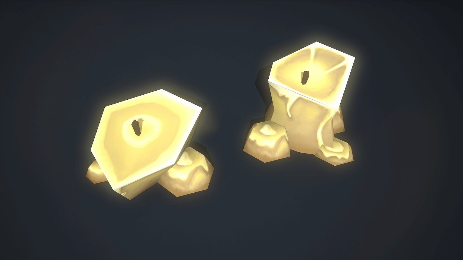 Stylized Candle Set 3D model_2
