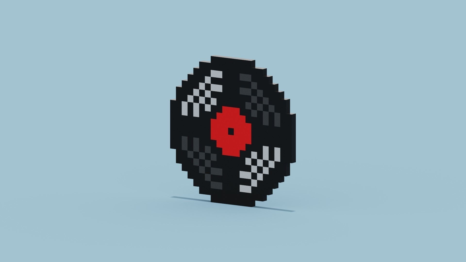 Voxel Vinly Low-poly 3D model_2