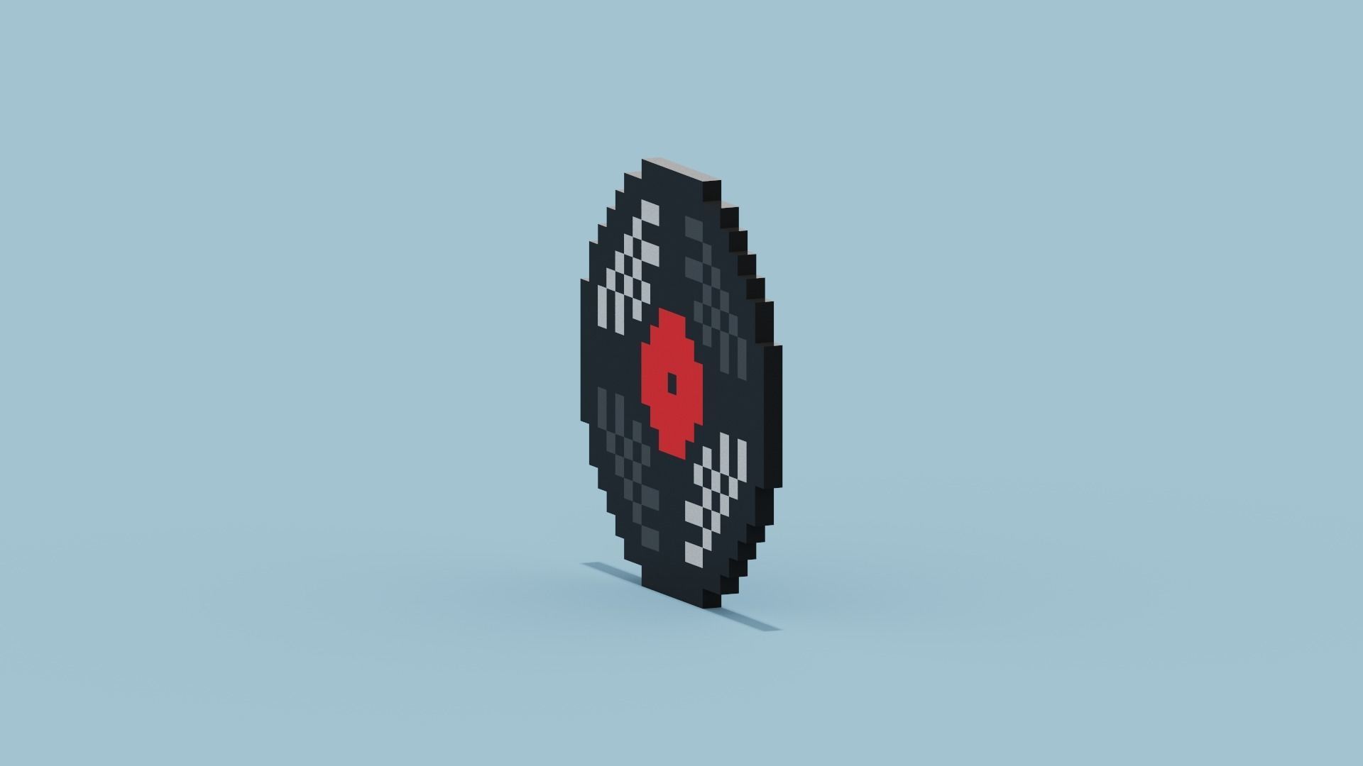 Voxel Vinly Low-poly 3D model_4