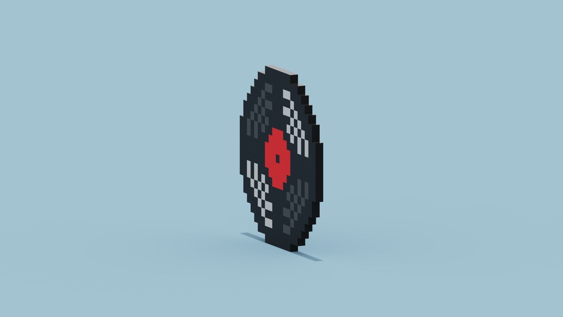 Voxel Vinly Low-poly 3D model_5