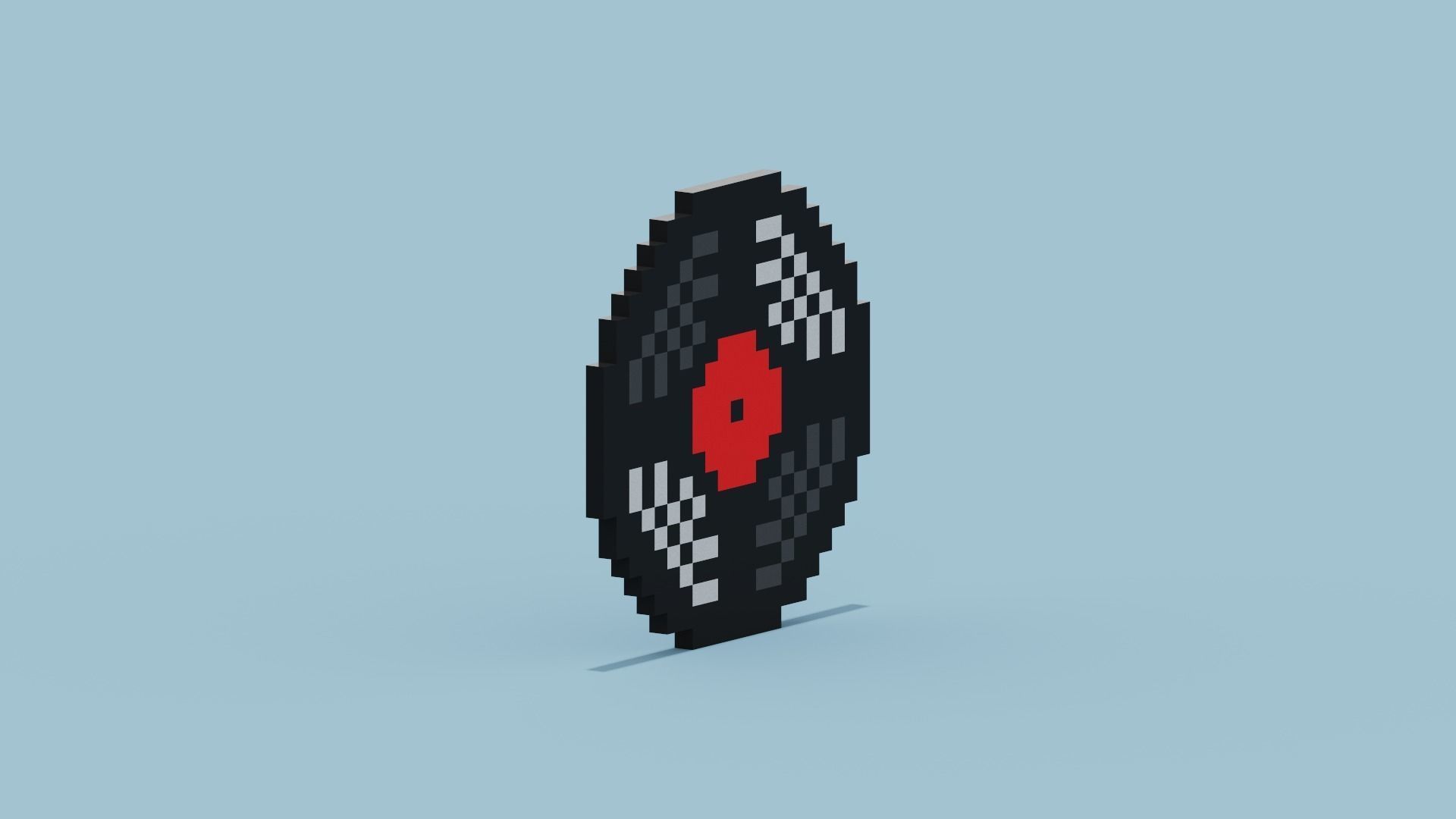 Voxel Vinly Low-poly 3D model_1