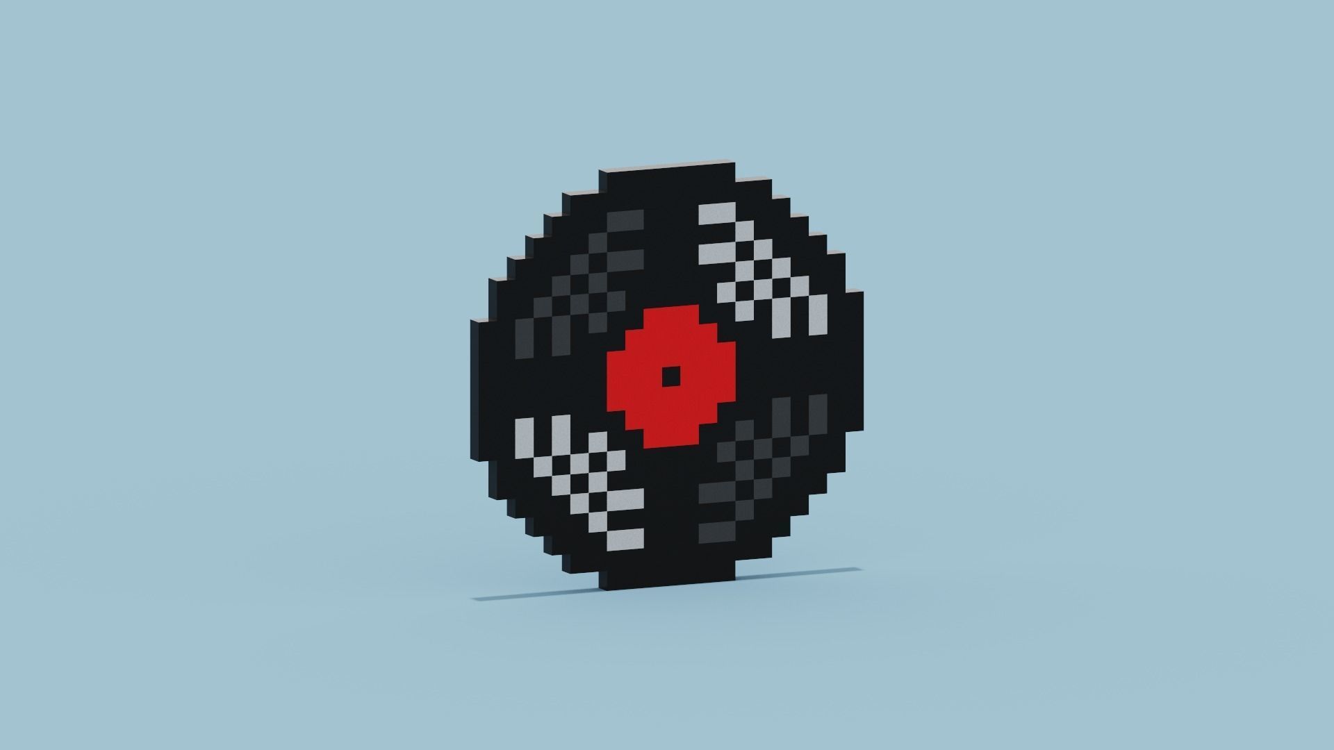 Voxel Vinly Low-poly 3D model_6