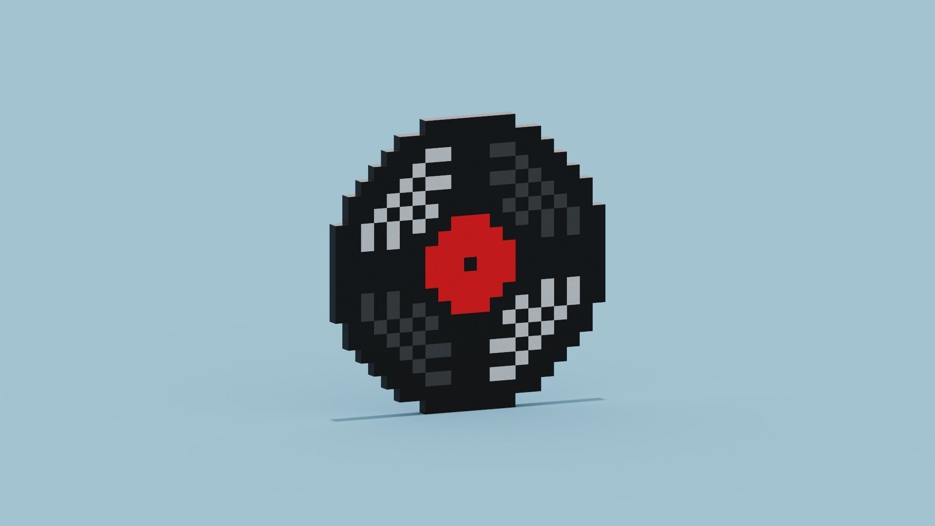 Voxel Vinly Low-poly 3D model_7