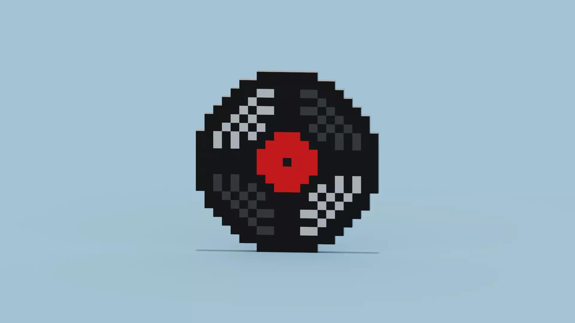 Voxel Vinly Low-poly 3D model_0