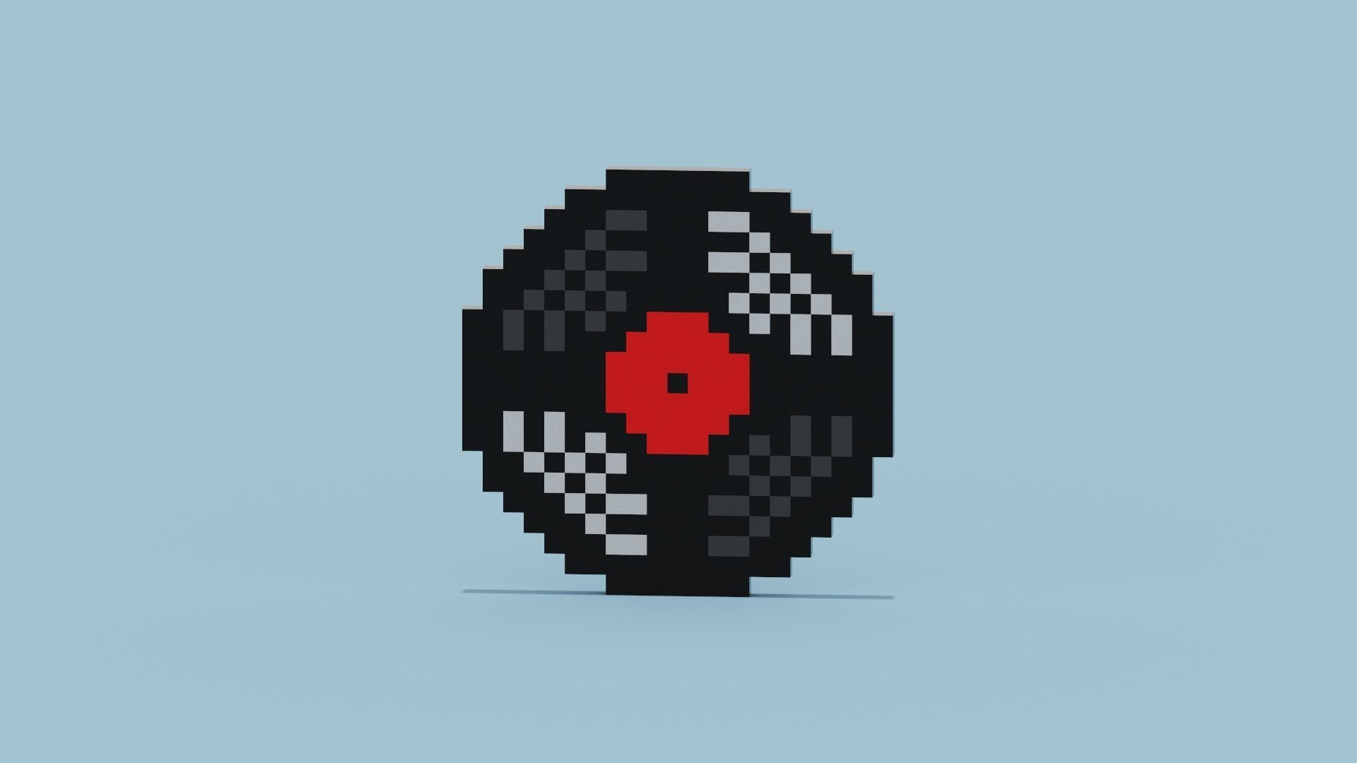 Voxel Vinly Low-poly 3D model_8