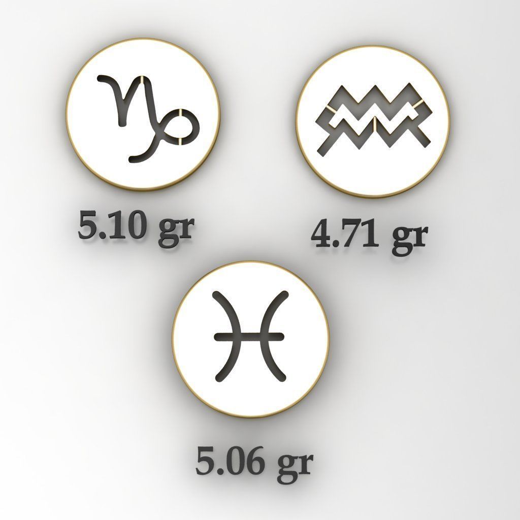 12 pendants symbolizing the Greek months 3D model_2