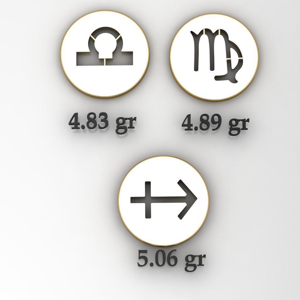 12 pendants symbolizing the Greek months 3D model_5