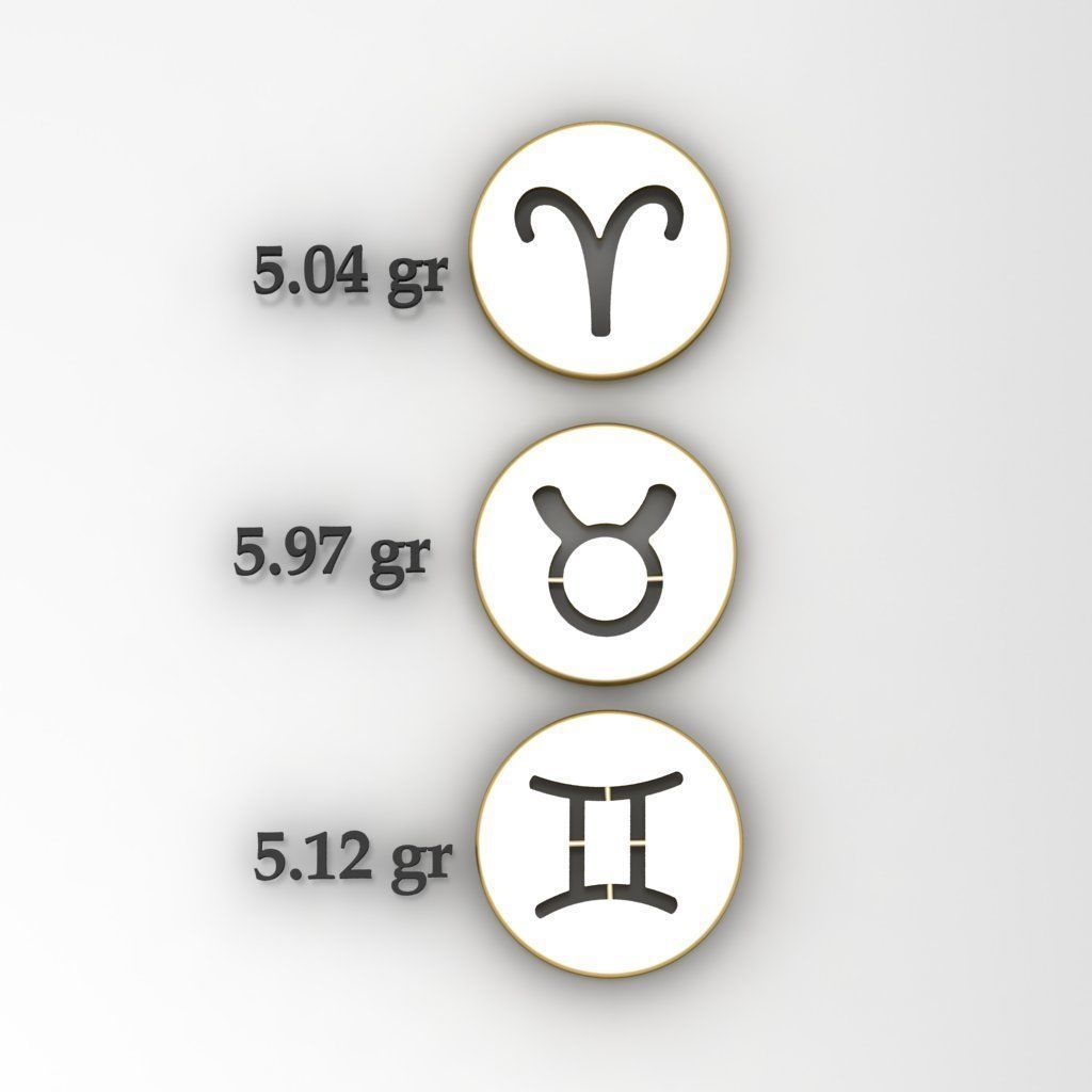 12 pendants symbolizing the Greek months 3D model_4