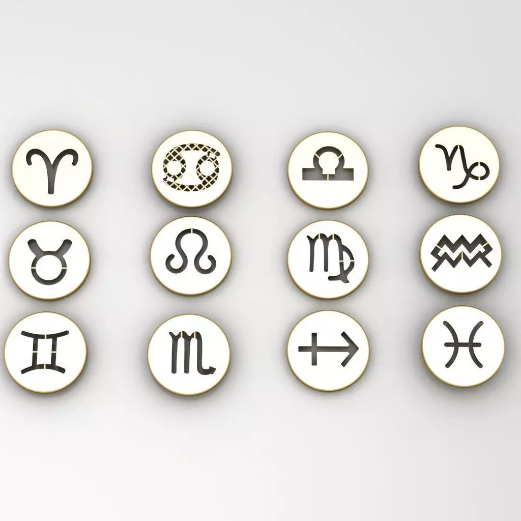 12 pendants symbolizing the Greek months 3D model_0