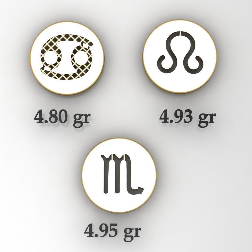 12 pendants symbolizing the Greek months 3D model_3