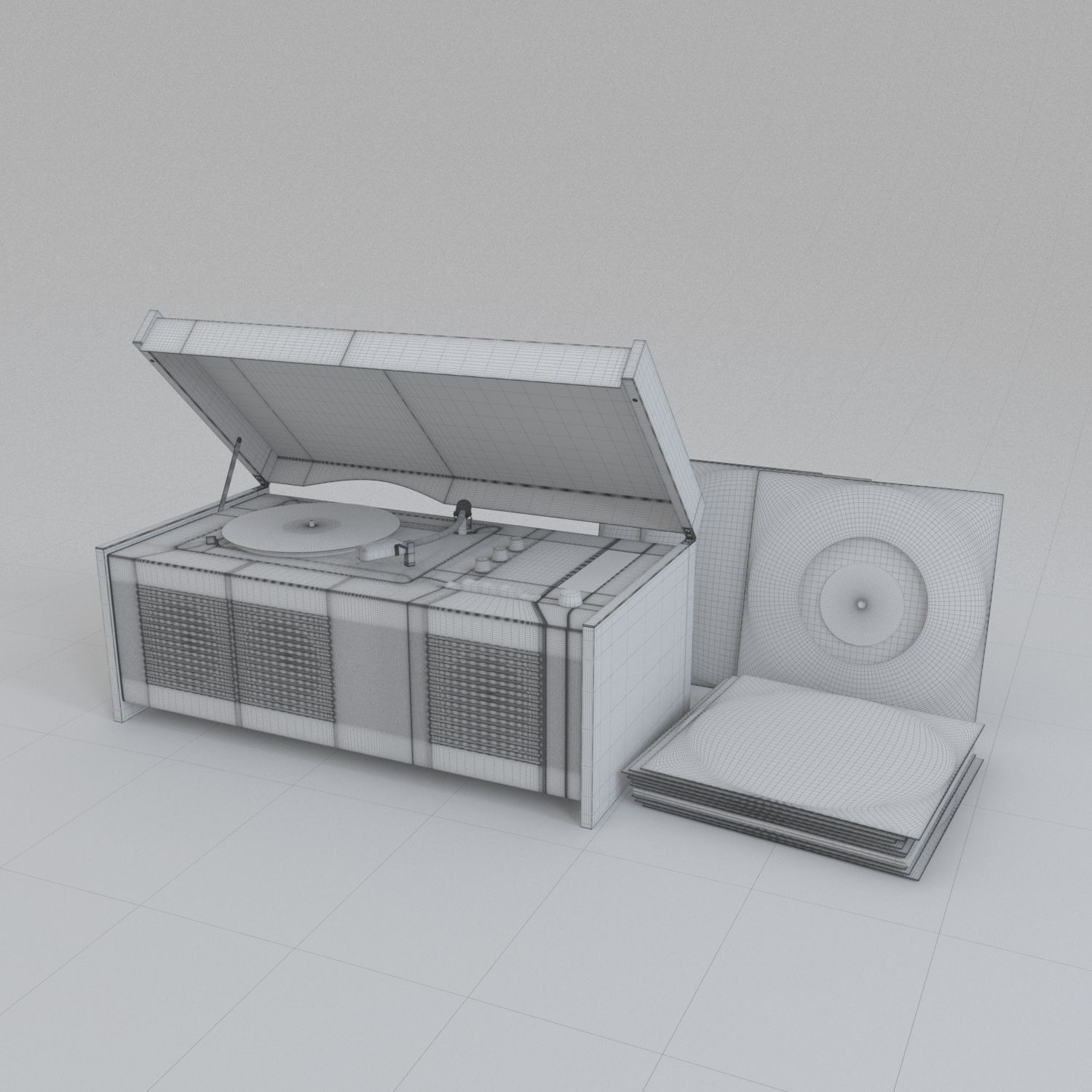 Braun SK55 Record Player 3D model_1