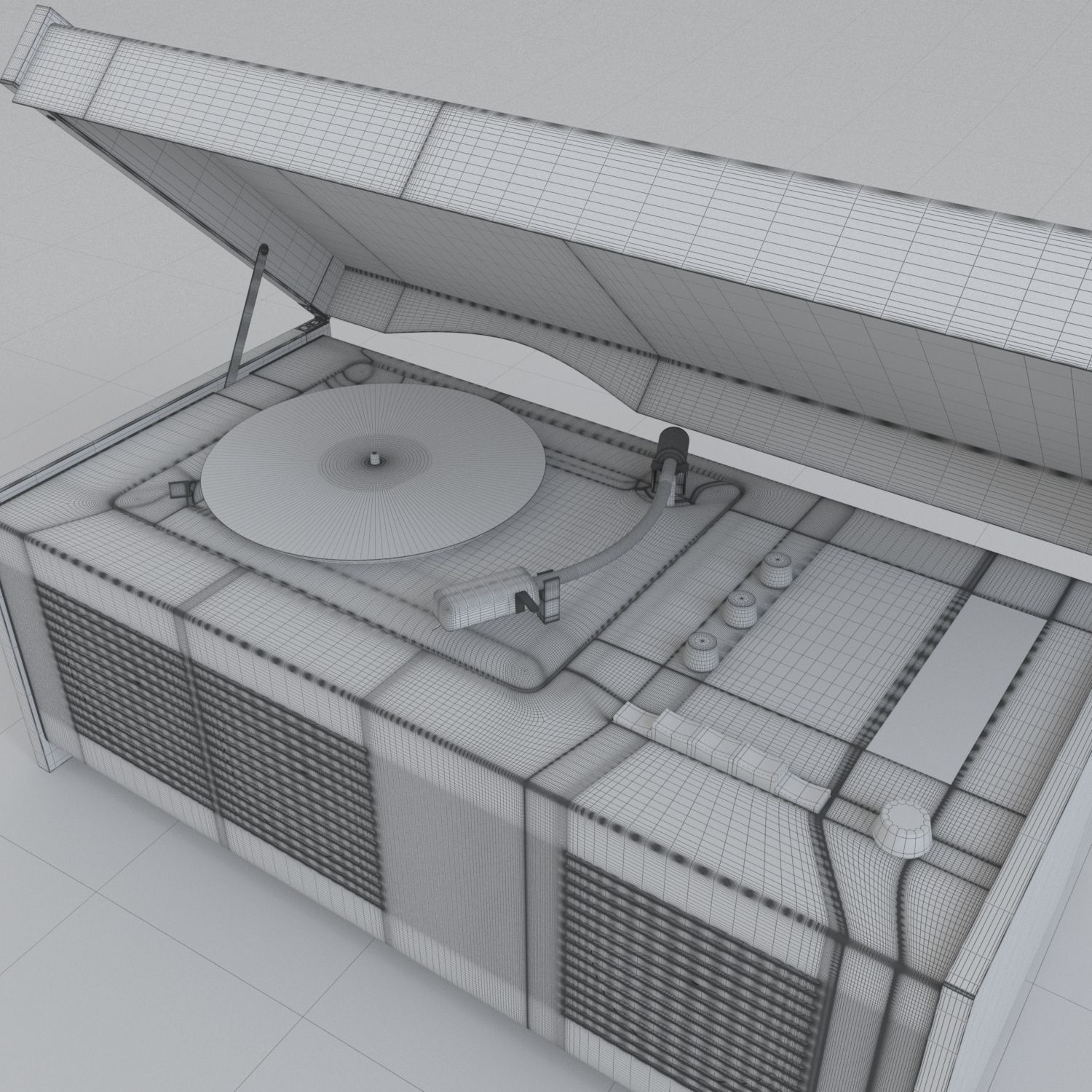Braun SK55 Record Player 3D model_4