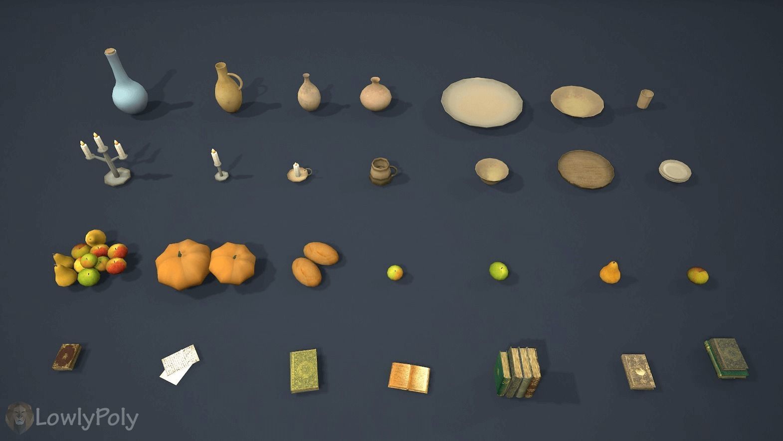 Medieval Furnitures Low-poly 3D model_5