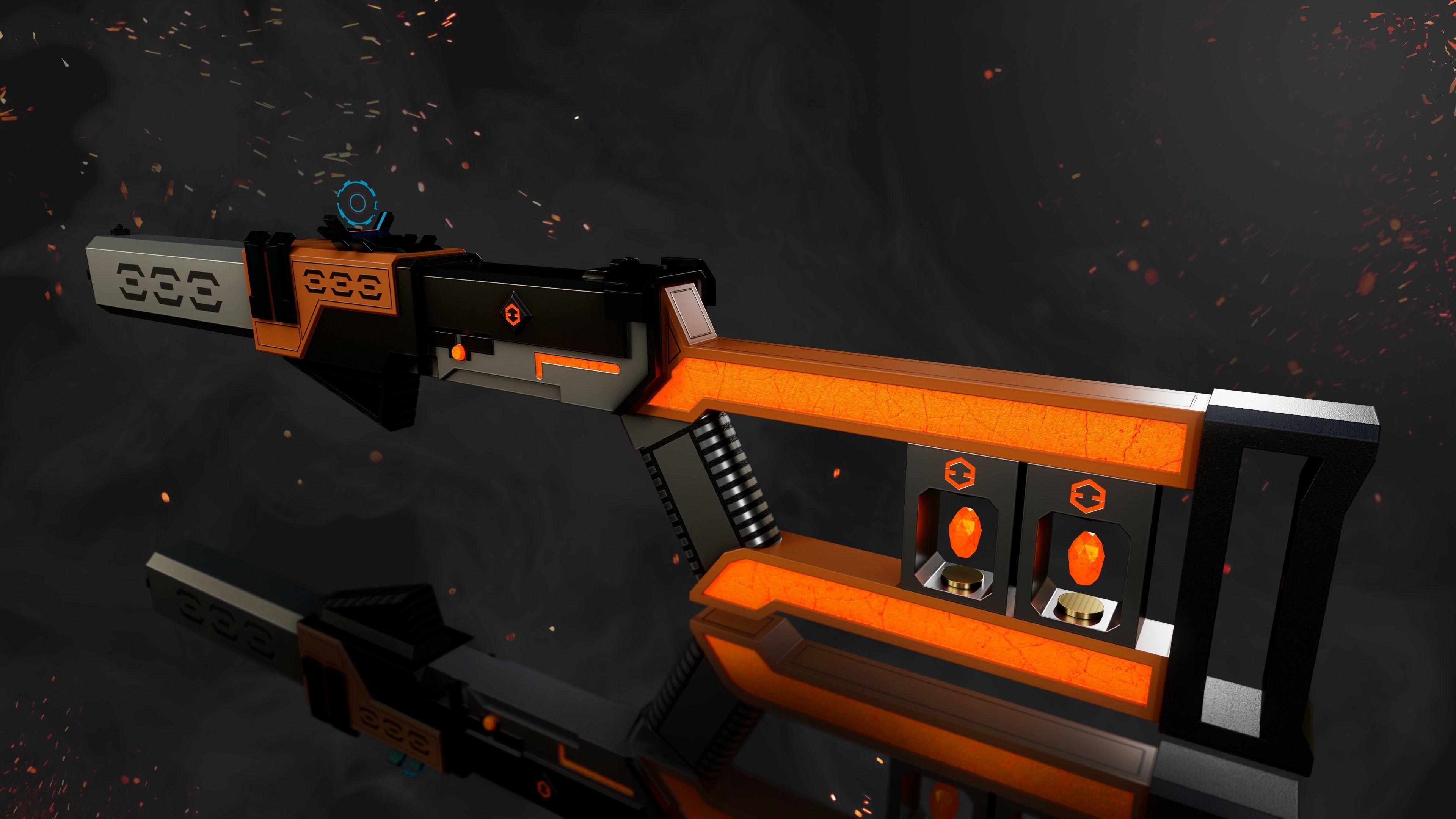 Future Sci-Fi Blaster Shotgun Game-Ready Low-poly 3D model_2