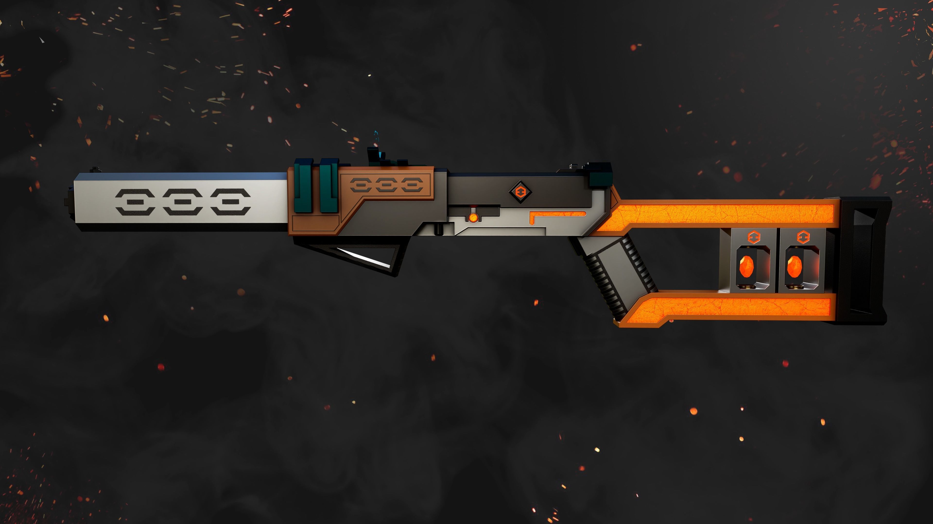 Future Sci-Fi Blaster Shotgun Game-Ready Low-poly 3D model_3