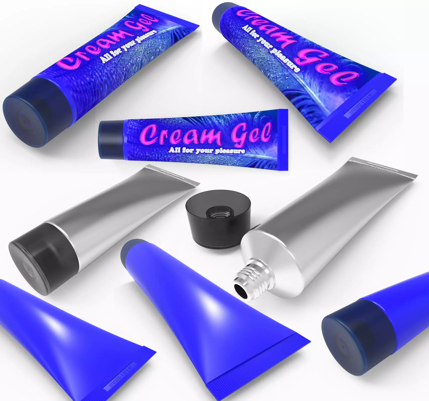 Tube with cover universal mockup 3D model_0