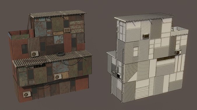 Shanty Town Low-poly 3D model 4