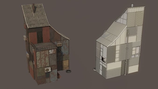 Shanty Town Low-poly 3D model 7