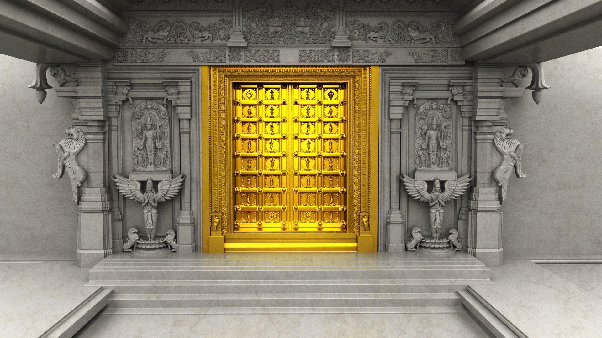 swami raghavendra temple 2 3D model_32