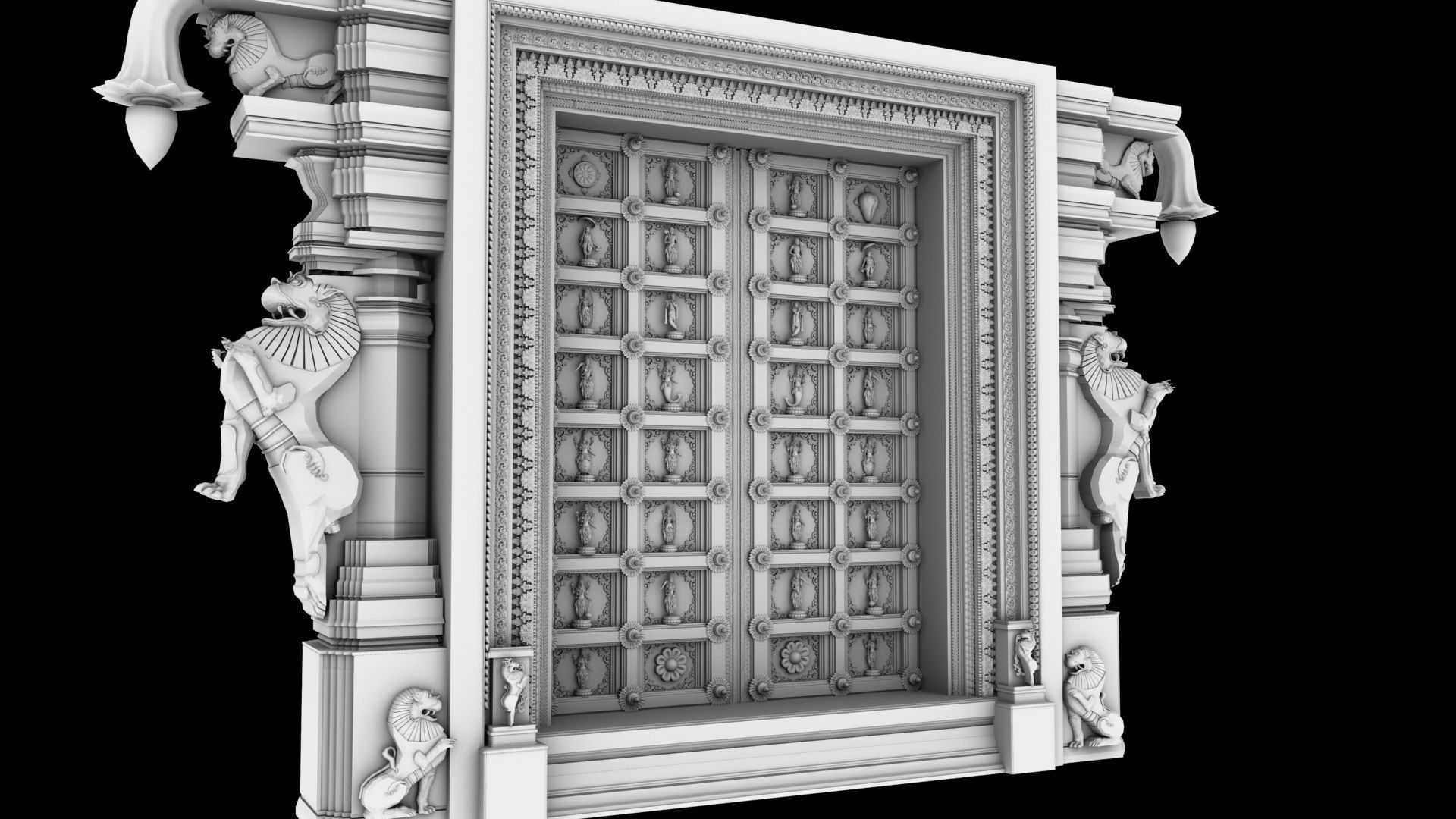 swami raghavendra temple 2 3D model_13
