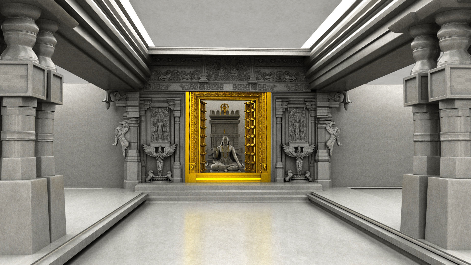 swami raghavendra temple 2 3D model_34