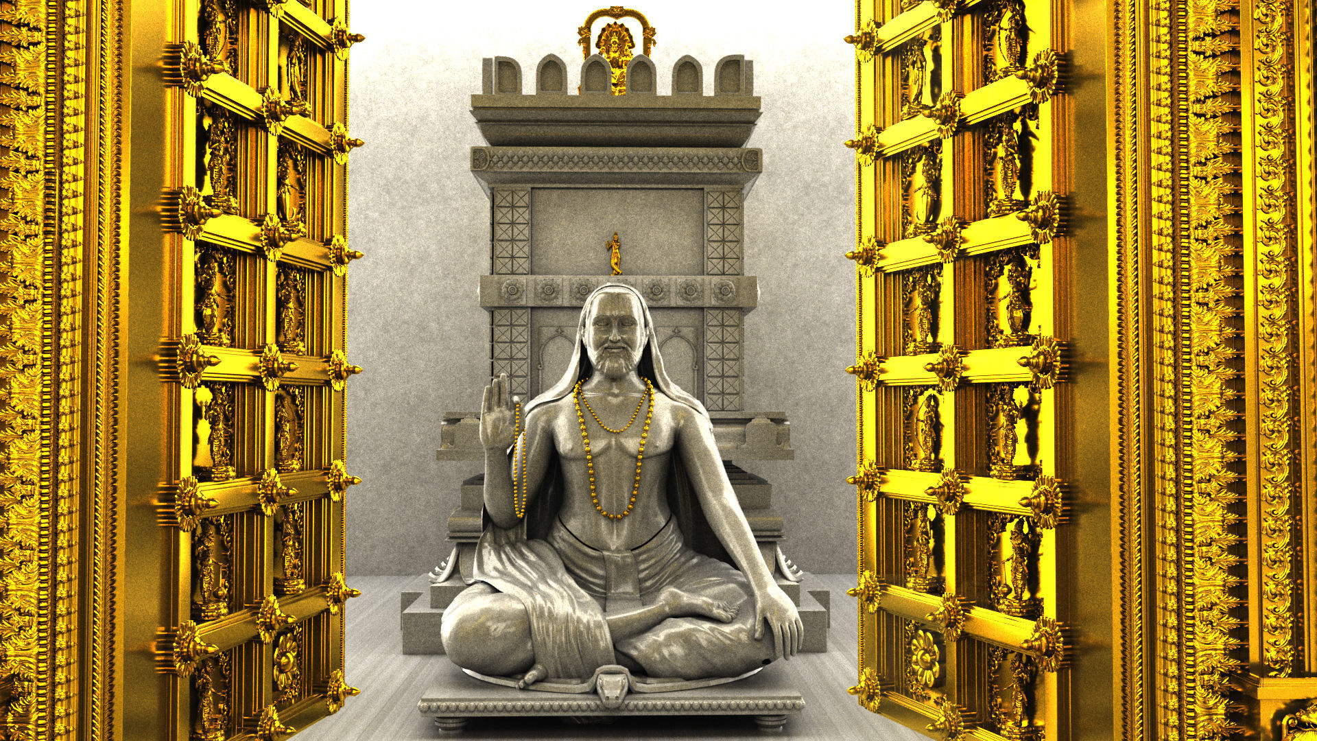 swami raghavendra temple 2 3D model_21