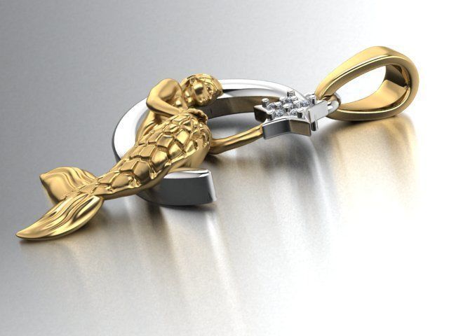 Mermaid earrings and pendants 3D print model_15