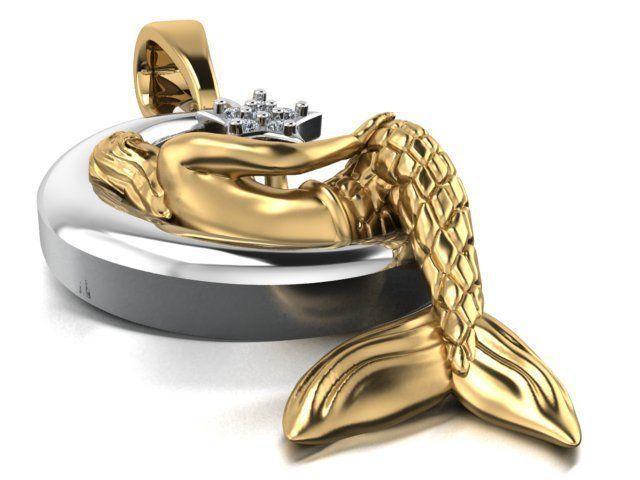Mermaid earrings and pendants 3D print model_13