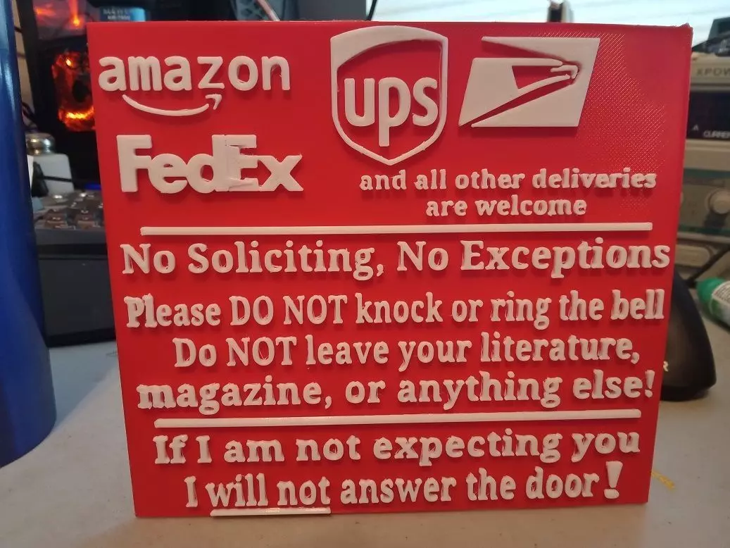 No Soliciting Sign 3D print model_0