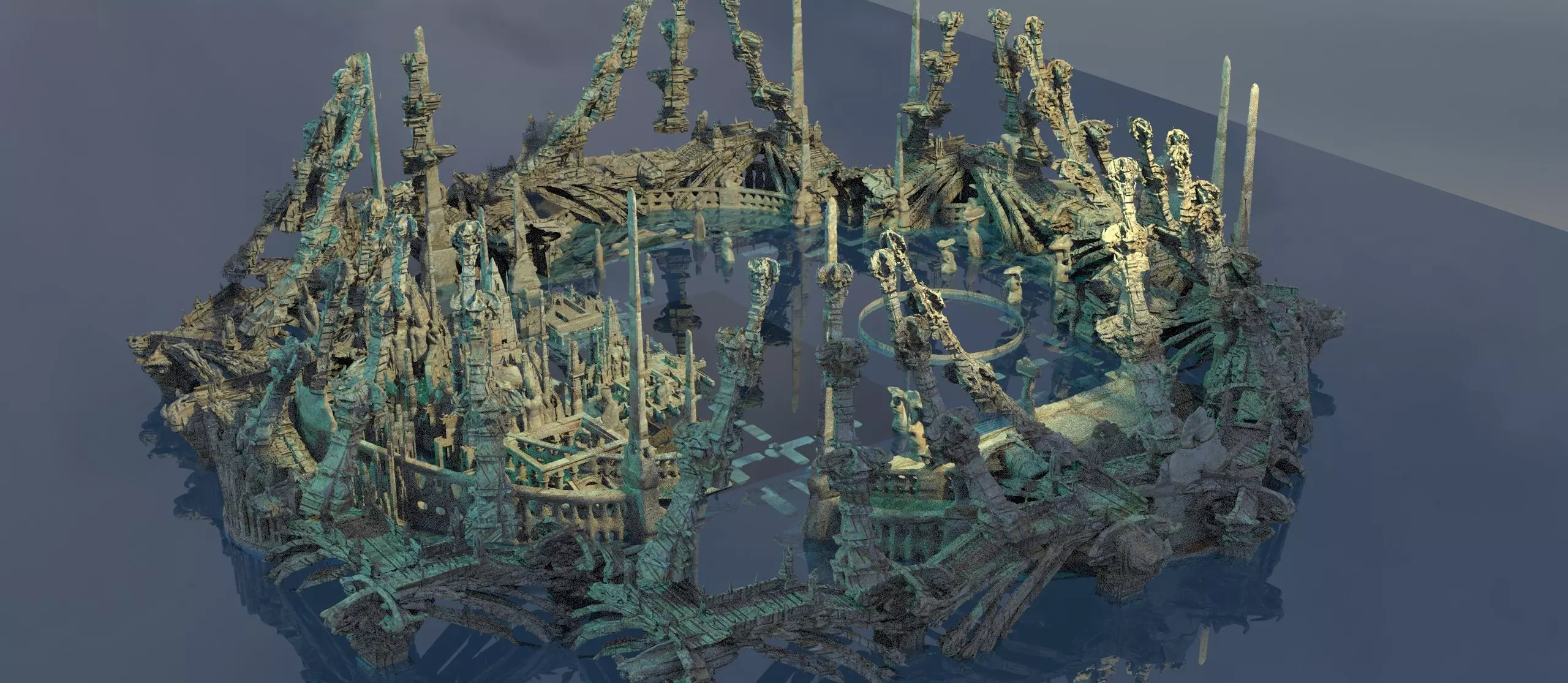 Luxor Pyramid complex walls 3D model_1