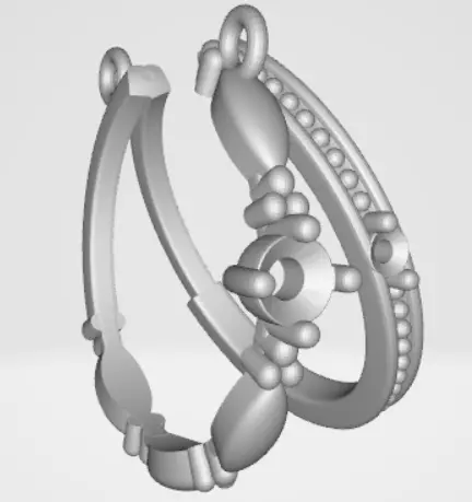 Jewelry two silver hoop earrings Free 3D model_0