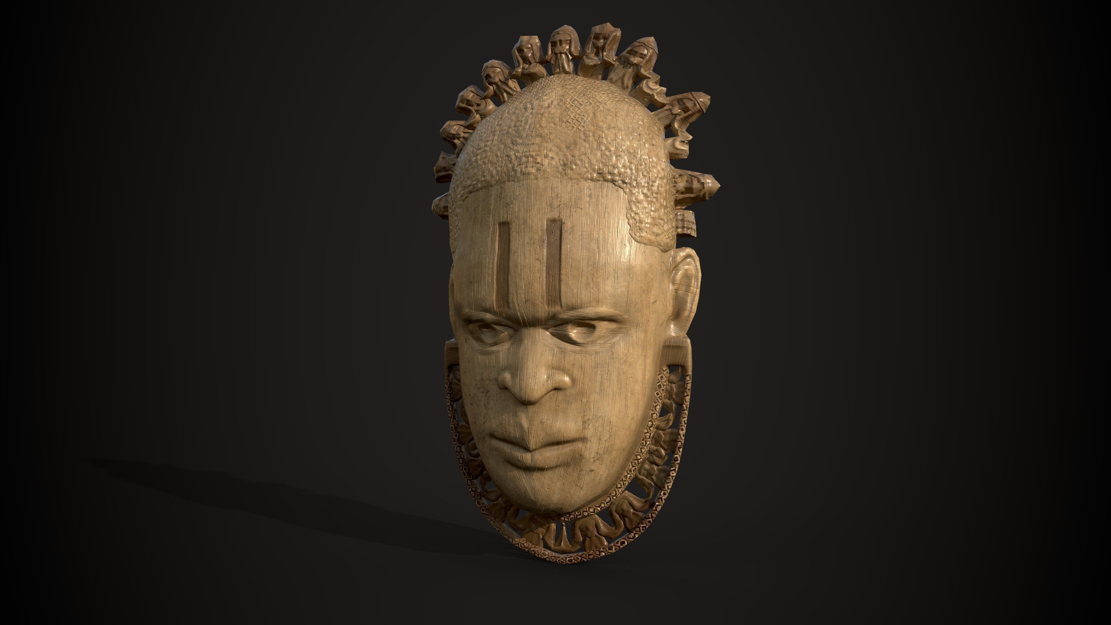 QUEEN IDIA MASK Low-poly 3D model_1