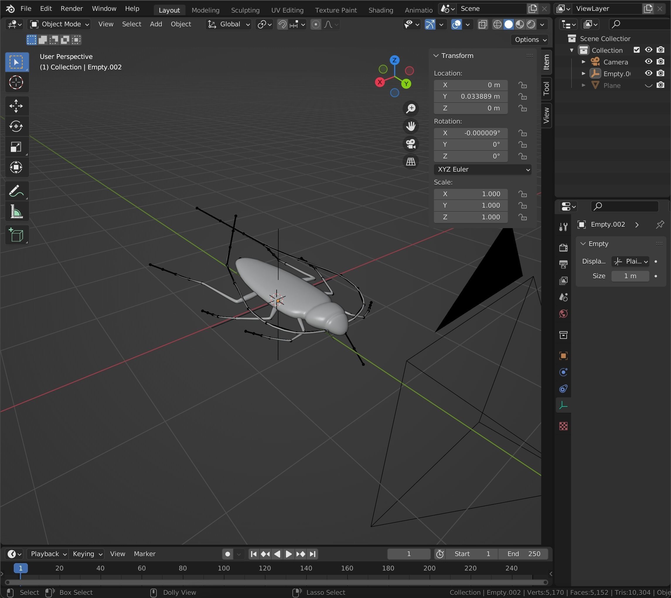 Cockroach Low-poly 3D model_9