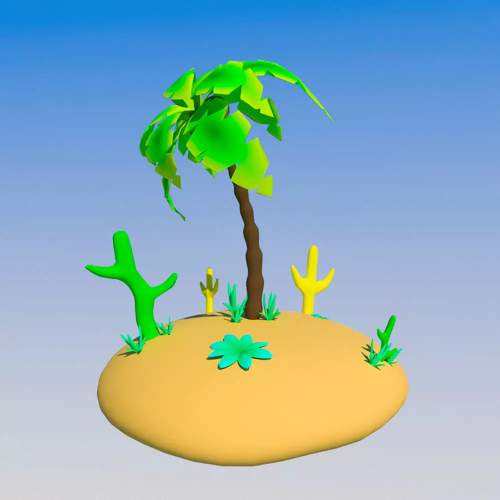 Palm island Free low-poly 3D model