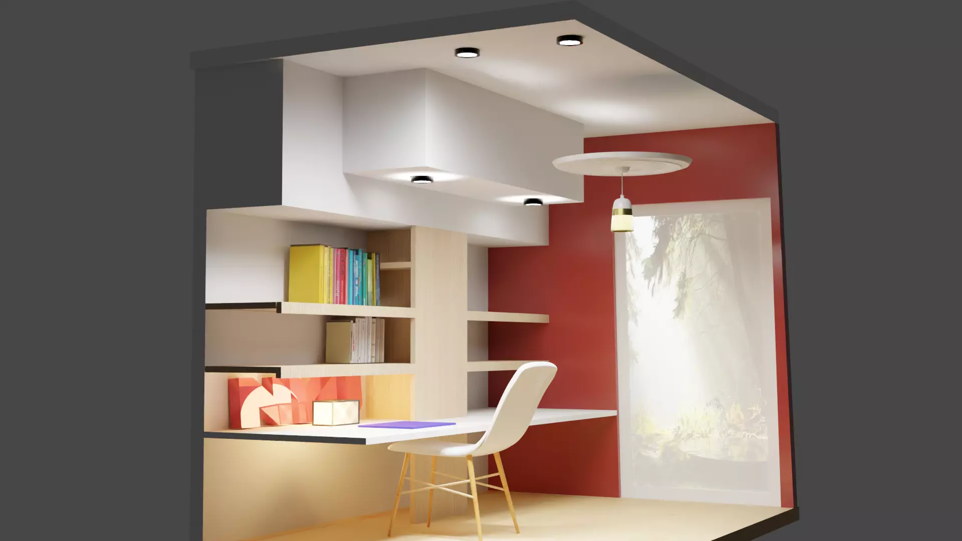3D Realistic Study Room 3D model