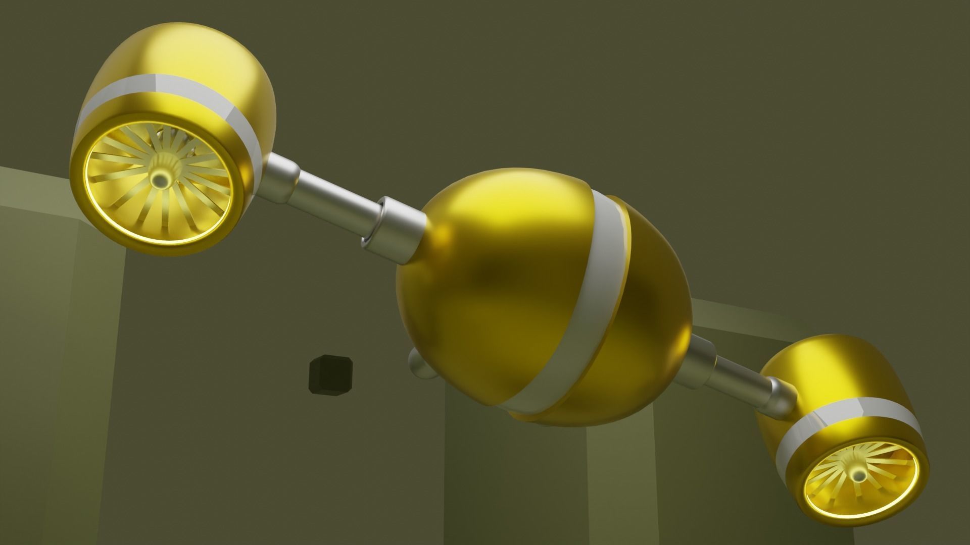 Aviated Robot - Golden Version 3D model_2