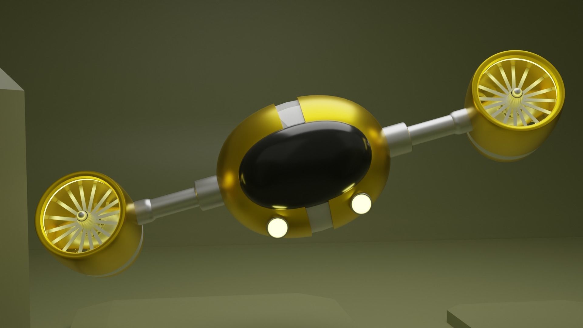 Aviated Robot - Golden Version 3D model_3