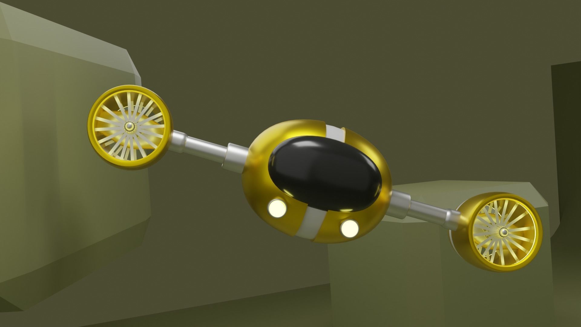 Aviated Robot - Golden Version 3D model_8